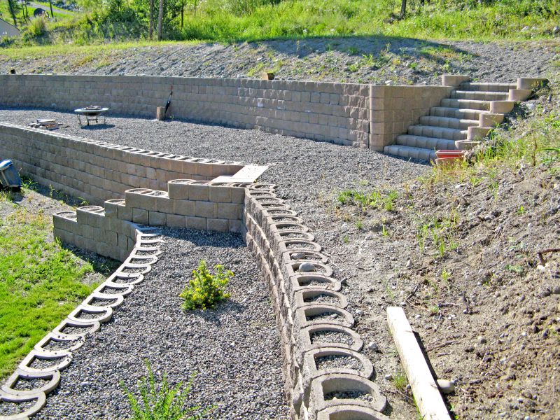 Curved garden walls & Steps